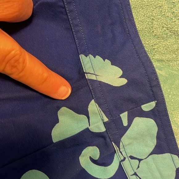 Pendleton Originals Women 14 waistband Blue Floral Print Capri Pants‎ Wide Leg - Picture 9 of 10